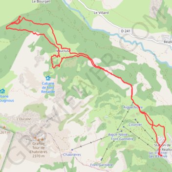 Itinéraire RSPG Raquettes Réallon Vaucluse, distance, dénivelé, altitude, carte, profil, trace GPS