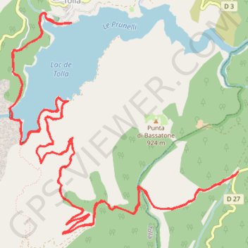 Itinéraire Col de Marcujolu Lac de Tolla, distance, dénivelé, altitude, carte, profil, trace GPS
