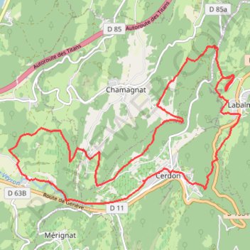 Itinéraire Circuit Leymiat Cerdon les grottes et retour à Leymiat, distance, dénivelé, altitude, carte, profil, trace GPS