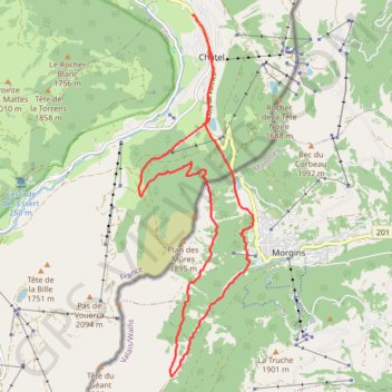 Itinéraire Vallon de la Vieze (Haute Savoie - Suisse), distance, dénivelé, altitude, carte, profil, trace GPS