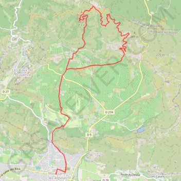 Itinéraire Les Alpilles et la piste des Lombards - Maussane-les-Alpilles, distance, dénivelé, altitude, carte, profil, trace GPS