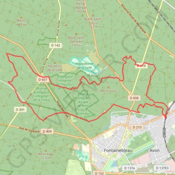 Itinéraire Le désert d'Apremont, distance, dénivelé, altitude, carte, profil, trace GPS