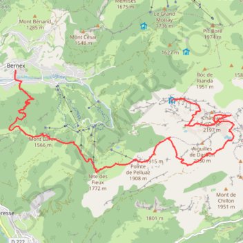Itinéraire Bernex - Dent d'Oche, distance, dénivelé, altitude, carte, profil, trace GPS