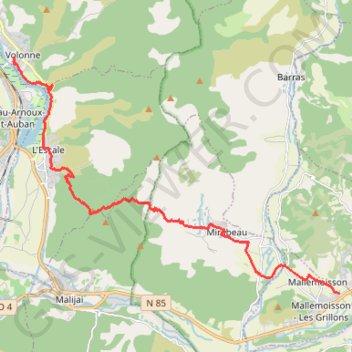 Itinéraire 12-gtvtt-lalpe-provence, distance, dénivelé, altitude, carte, profil, trace GPS