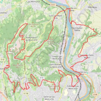 Itinéraire Rando Octocote - Fontaines-Saint-Martin, distance, dénivelé, altitude, carte, profil, trace GPS