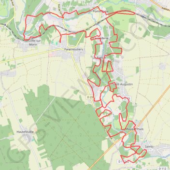 Itinéraire 100-vallee-de-laubetin-de-faremoutiers1, distance, dénivelé, altitude, carte, profil, trace GPS