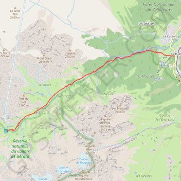 Itinéraire La poya-refuge pierre à berard, distance, dénivelé, altitude, carte, profil, trace GPS