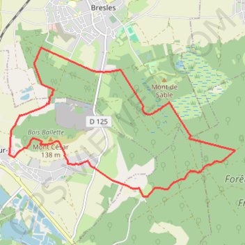 Itinéraire Du Mont César à l'Abbaye de Froidmont, distance, dénivelé, altitude, carte, profil, trace GPS
