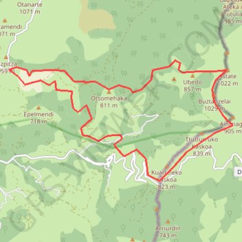 Itinéraire De Goramendi à Goramendi par Ispegi, distance, dénivelé, altitude, carte, profil, trace GPS