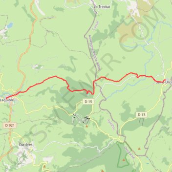 Itinéraire De Laguiole à Saint-Urcize, distance, dénivelé, altitude, carte, profil, trace GPS