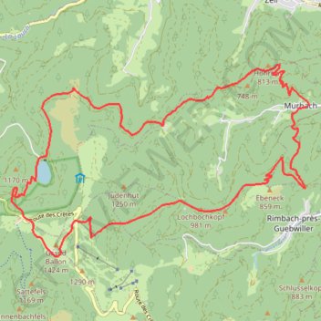Itinéraire Le Grand Ballon par Murbach, distance, dénivelé, altitude, carte, profil, trace GPS