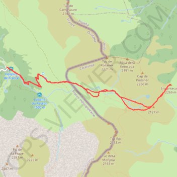 Itinéraire Entecade (Tuc dera Entecada), distance, dénivelé, altitude, carte, profil, trace GPS