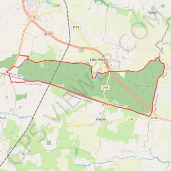 Itinéraire Tour de la forêt d'Araize - Martigné-Ferchaud, distance, dénivelé, altitude, carte, profil, trace GPS