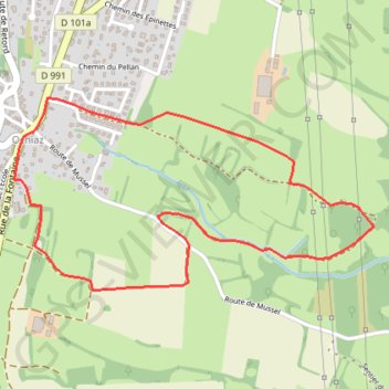Itinéraire SOUS OCHIAZ retour le lotissement, distance, dénivelé, altitude, carte, profil, trace GPS