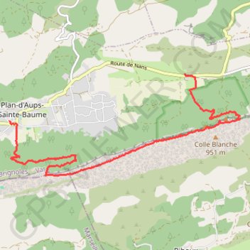 Itinéraire Les Cretes de la Sainte Baume, distance, dénivelé, altitude, carte, profil, trace GPS