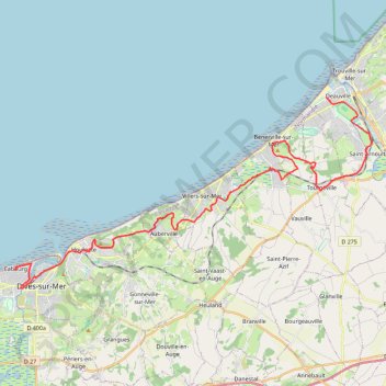 Itinéraire Cabourg / Deauville, distance, dénivelé, altitude, carte, profil, trace GPS