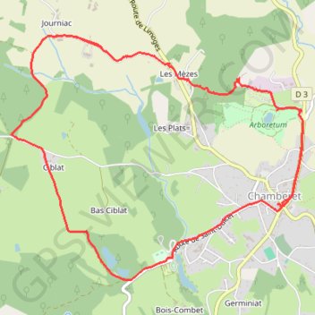Itinéraire Chamberet, Balade chambertoise, distance, dénivelé, altitude, carte, profil, trace GPS
