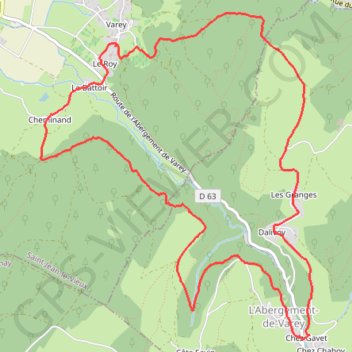 Itinéraire Varey (01), distance, dénivelé, altitude, carte, profil, trace GPS