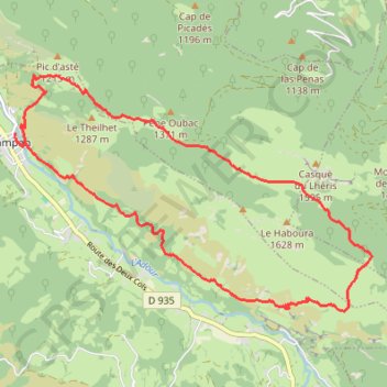Itinéraire Le Tour de la Bouche - Campan, distance, dénivelé, altitude, carte, profil, trace GPS