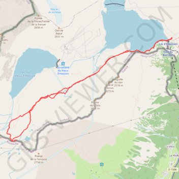 Itinéraire Pointe E du col des Corbeaux, distance, dénivelé, altitude, carte, profil, trace GPS