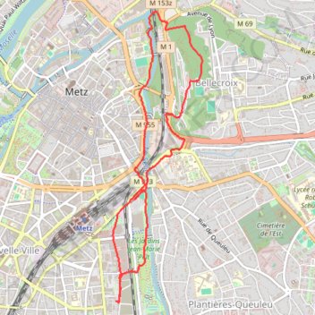Itinéraire Metz, Seille&Bellecroix, distance, dénivelé, altitude, carte, profil, trace GPS