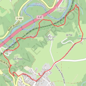 Itinéraire Chemin de Fer à Trèves, distance, dénivelé, altitude, carte, profil, trace GPS