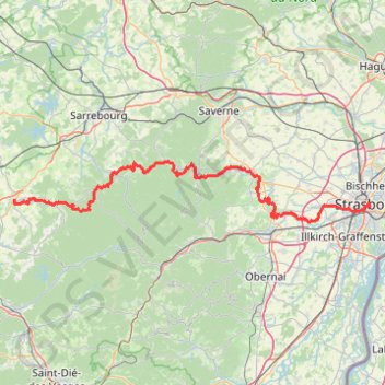 Itinéraire GR 534 : De Blâmont (Meurthe-et-Moselle) à Strasbourg (Bas-Rhin), distance, dénivelé, altitude, carte, profil, trace GPS