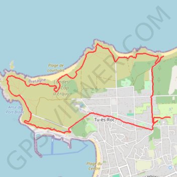 Itinéraire Cap d'Erquy, distance, dénivelé, altitude, carte, profil, trace GPS