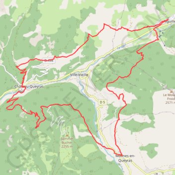 Itinéraire Le Tour du Queyras, distance, dénivelé, altitude, carte, profil, trace GPS
