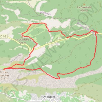Itinéraire Pic des mouches, distance, dénivelé, altitude, carte, profil, trace GPS