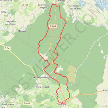 Itinéraire Forêt de Chaource, distance, dénivelé, altitude, carte, profil, trace GPS