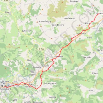 Itinéraire Ostabat-Asme - Saint-Jean-Pied-de-Port, distance, dénivelé, altitude, carte, profil, trace GPS