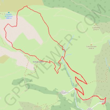 Itinéraire Punta Sarsassi, distance, dénivelé, altitude, carte, profil, trace GPS