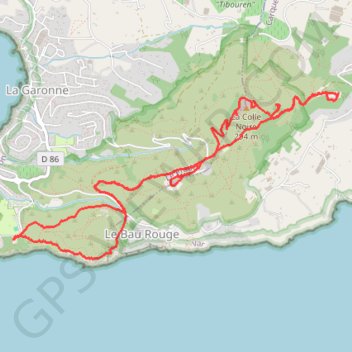 Itinéraire Le Pradet-La Garonne, distance, dénivelé, altitude, carte, profil, trace GPS