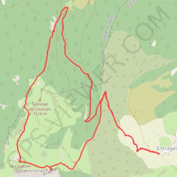 Itinéraire Rando à Entrages, distance, dénivelé, altitude, carte, profil, trace GPS