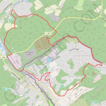 Itinéraire Petite Rosselle, Geislautern, Galibot, distance, dénivelé, altitude, carte, profil, trace GPS