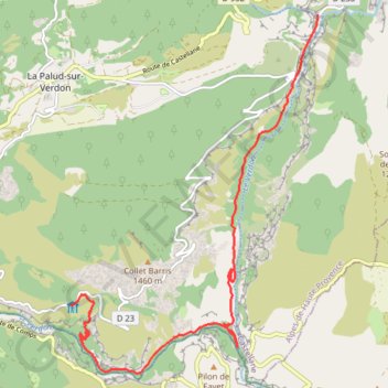 Itinéraire Gorges Verdon Sentier Martel, distance, dénivelé, altitude, carte, profil, trace GPS