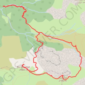 Itinéraire Ronglet & Pic d'Anchet depuis Borde Guiraute (Accous), distance, dénivelé, altitude, carte, profil, trace GPS