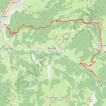 Itinéraire Étape 1 : Thônes - La Joux, distance, dénivelé, altitude, carte, profil, trace GPS