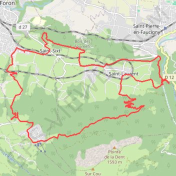 Itinéraire Saint-Sixt - Orange par la forestière, distance, dénivelé, altitude, carte, profil, trace GPS