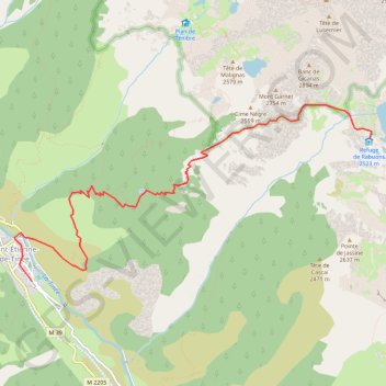 Itinéraire Refuge de Rabuons - Saint-Étienne-de-Tinée (Traversée du Mercantour), distance, dénivelé, altitude, carte, profil, trace GPS