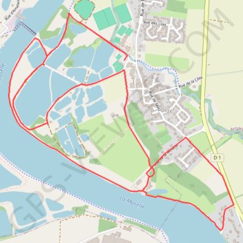 Itinéraire Argancy-Olgy, distance, dénivelé, altitude, carte, profil, trace GPS