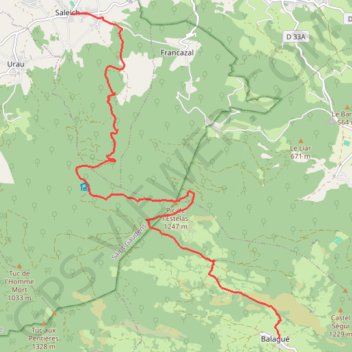 Itinéraire Saleich (31) - Balagué (09 ), distance, dénivelé, altitude, carte, profil, trace GPS