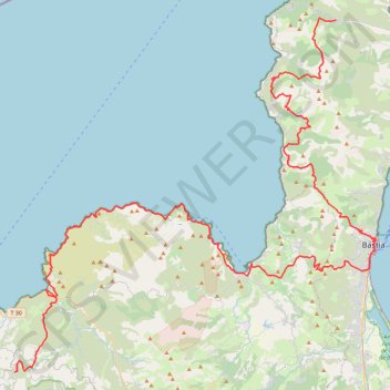 Itinéraire Agriates + Cap Corse, distance, dénivelé, altitude, carte, profil, trace GPS
