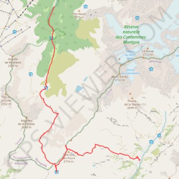 Itinéraire TMB - 1 - Notre-Dame de la Gorge - Ville des Glaciers, distance, dénivelé, altitude, carte, profil, trace GPS