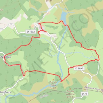 Itinéraire Gentioux-Pigerolles, la vallée de la Chandouille, distance, dénivelé, altitude, carte, profil, trace GPS