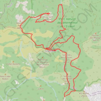 Itinéraire Agay, les Grues et le Pont Sarrazin, distance, dénivelé, altitude, carte, profil, trace GPS
