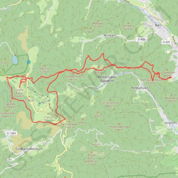 Itinéraire Guebwiller vers Grand Ballon, distance, dénivelé, altitude, carte, profil, trace GPS