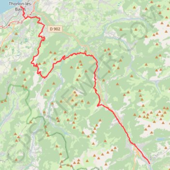 Itinéraire Thonon / Morzine, distance, dénivelé, altitude, carte, profil, trace GPS