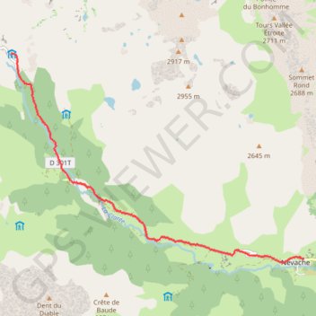 Itinéraire Nevache au refuge de Laval, distance, dénivelé, altitude, carte, profil, trace GPS